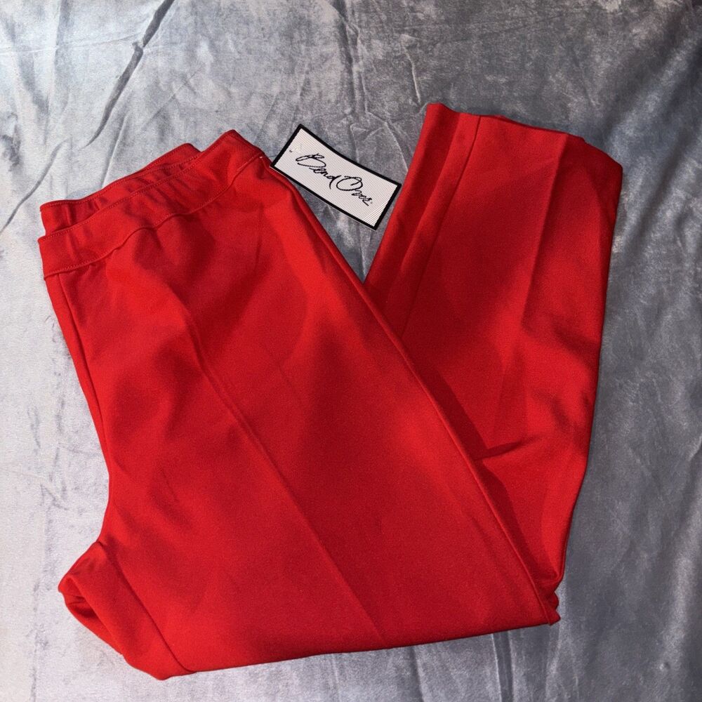 Women’s Plus Size Bend Over Red Dress Pants Elastic Waist Size 16W